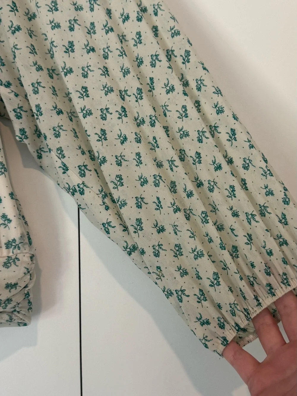 Free People Sweetie Pie Floral Sheer mesh Wrap Top green floral